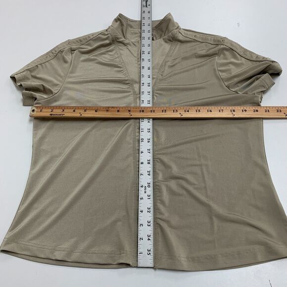 Jamie Sadock Golf Polo Womens L Large Eucalyptus Zipper Snap Button Quarter Zip - Picture 8 of 11